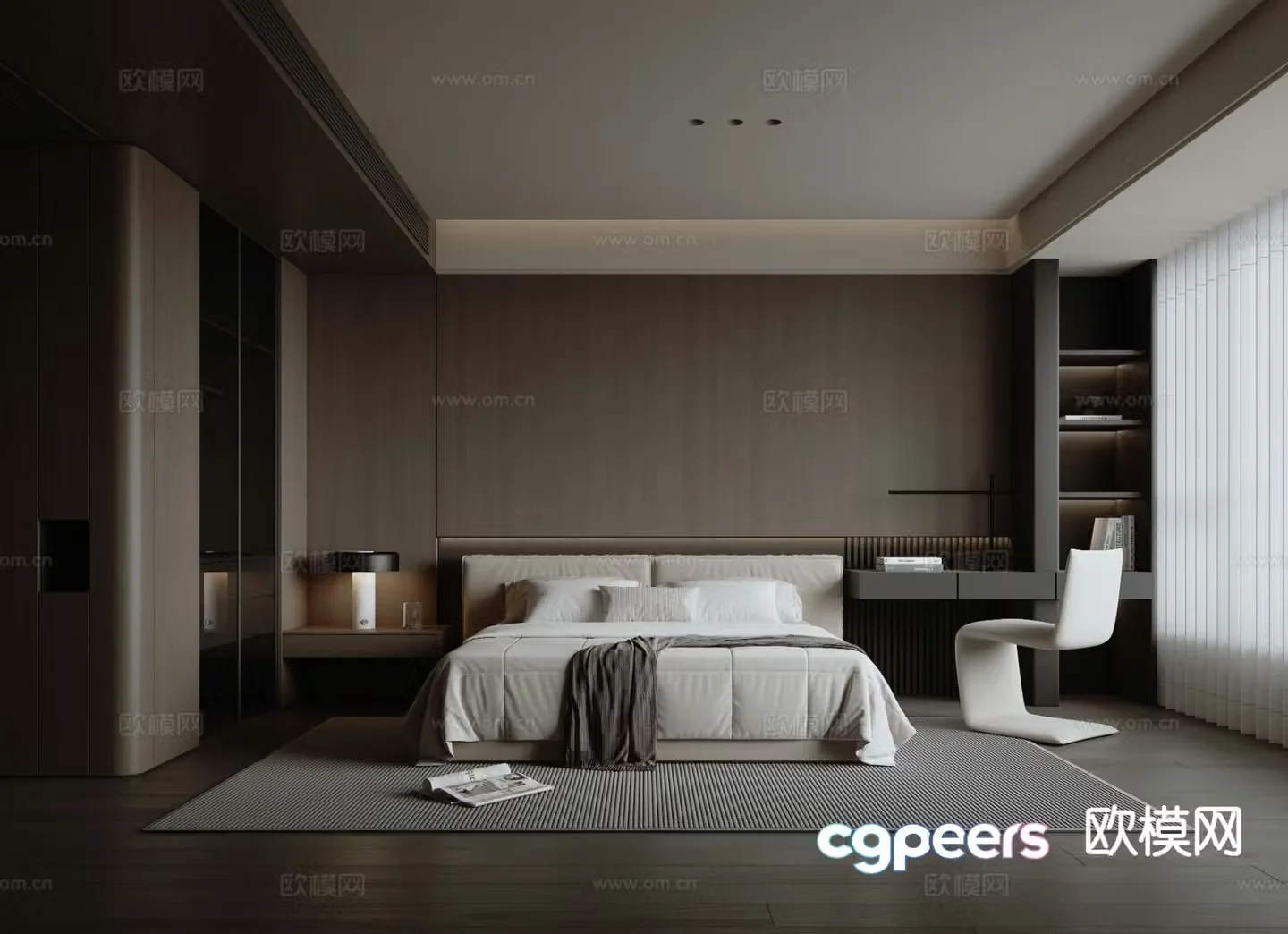 Italian style bedroom master bedroom 3d model