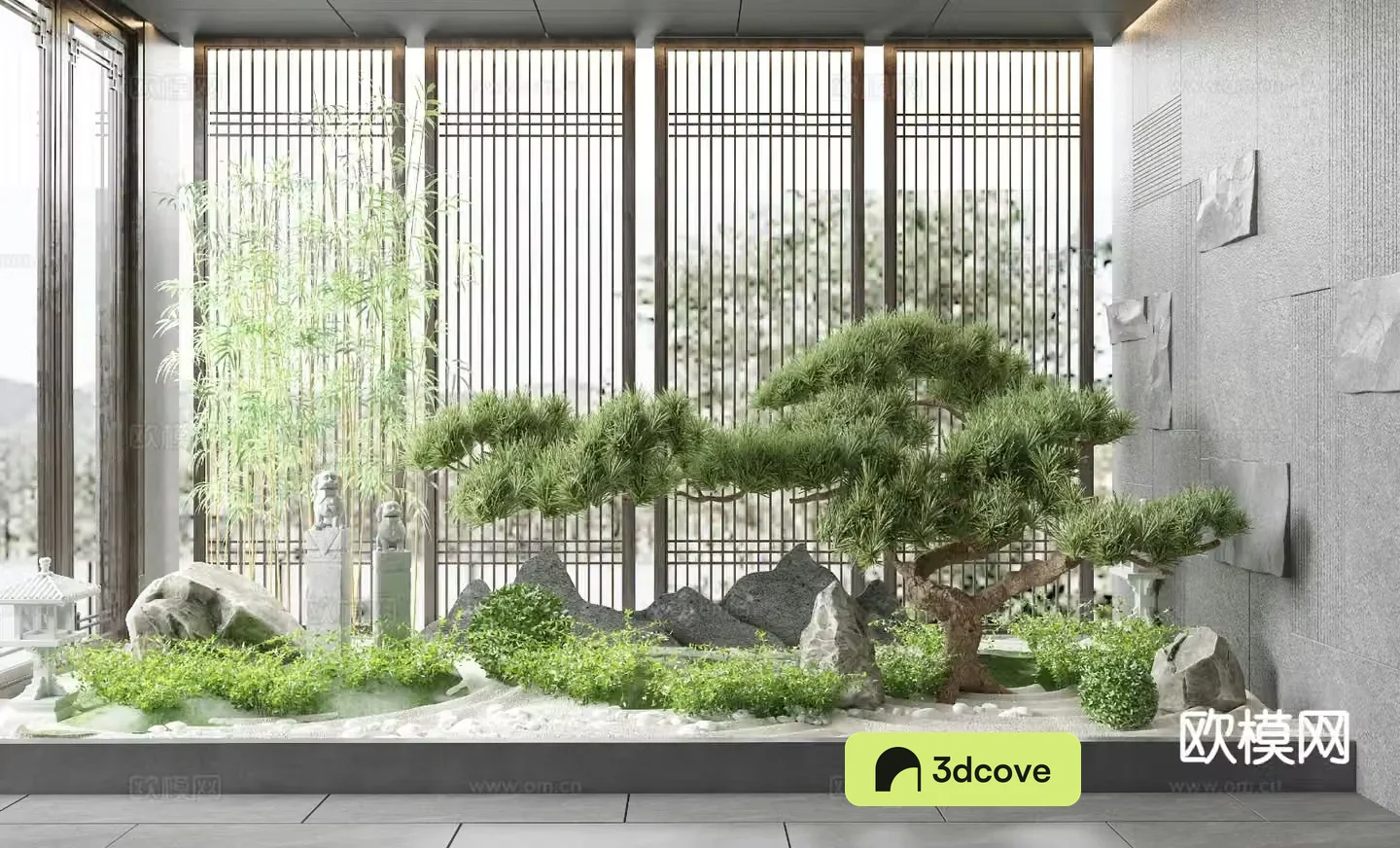 New Chinese style interior landscape interior landscaping