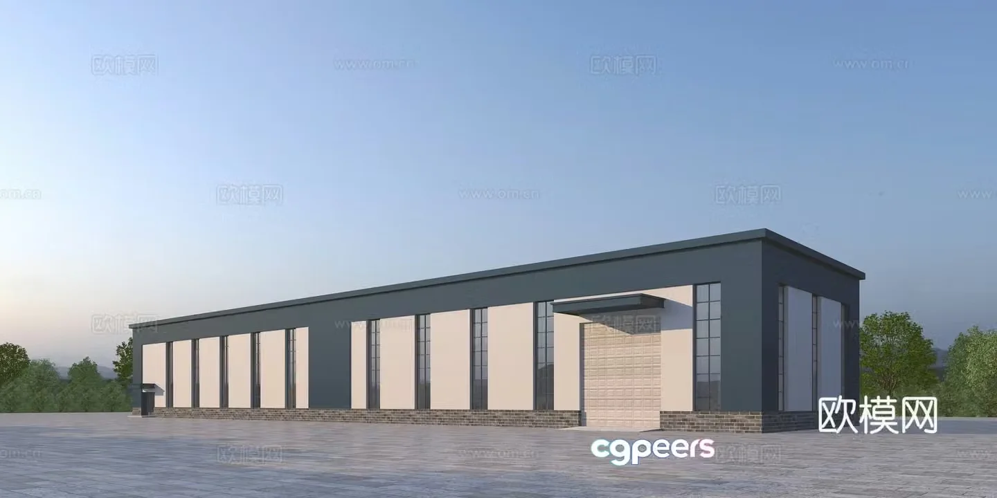 Modern factory production workshop 3D model