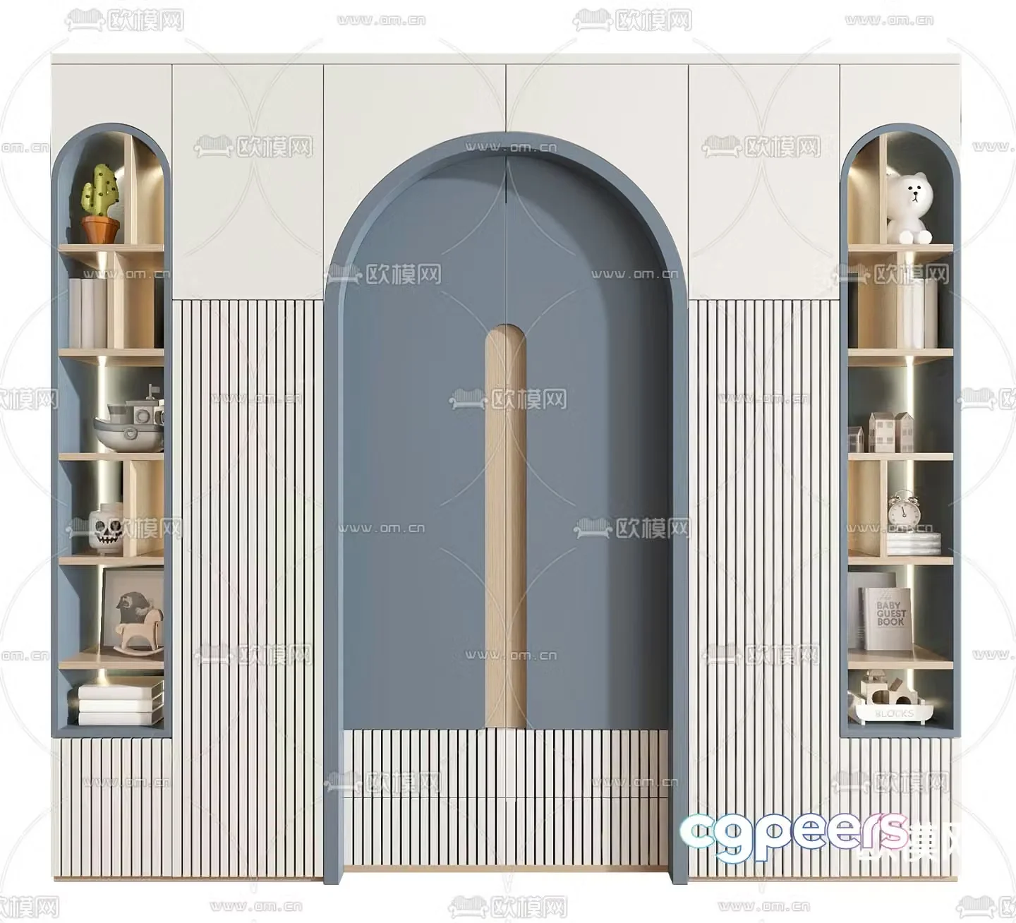 Children’s wardrobe storage cabinet 3d model
