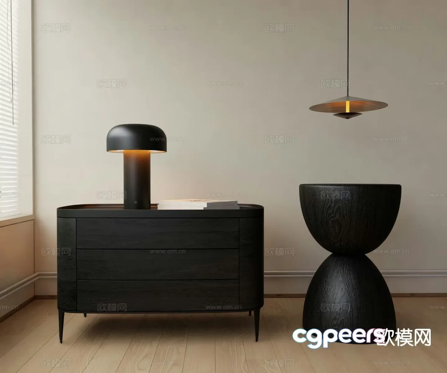 wabi-sabi bedside table 3d model
