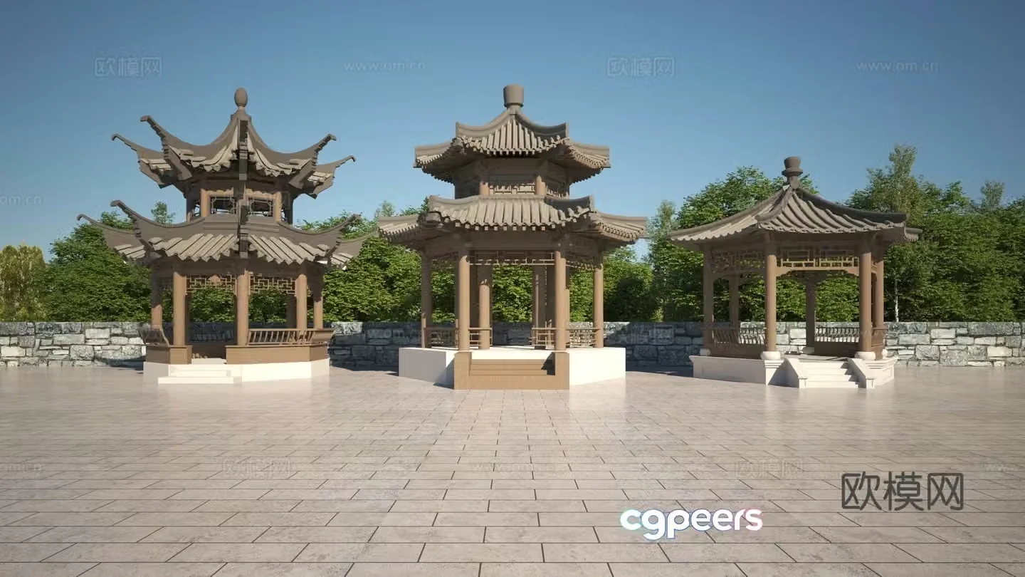 Chinese pavilion 3D model