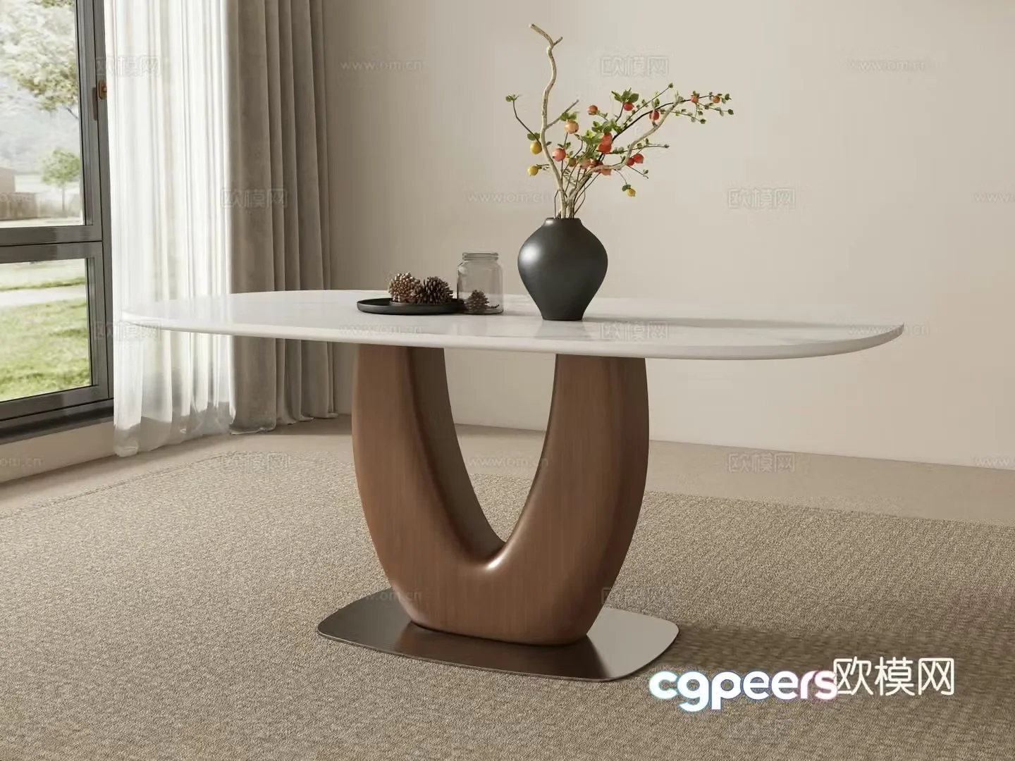 Medieval style dining table 3d model