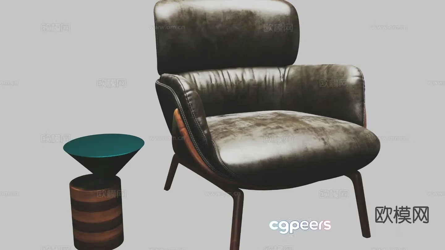 Italian sofa chair leisure chair 3d model