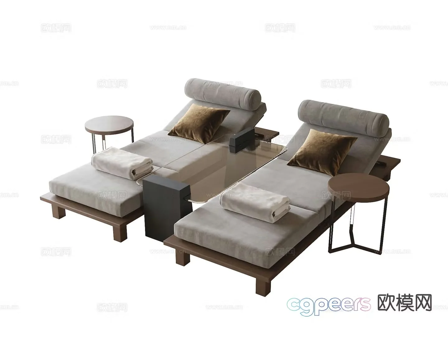 Modern fabric recliner massage chair 3d model