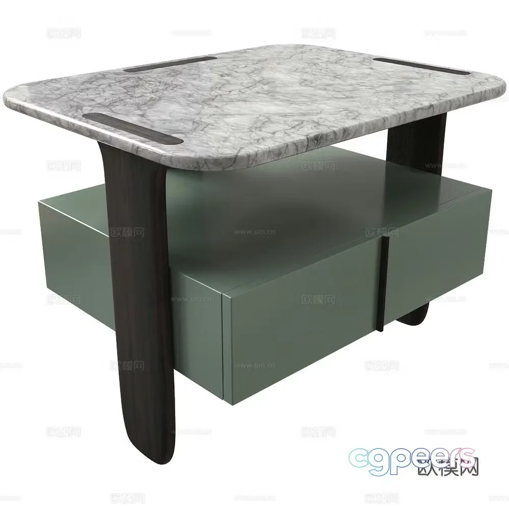 Modern Italian bedside table 3d model