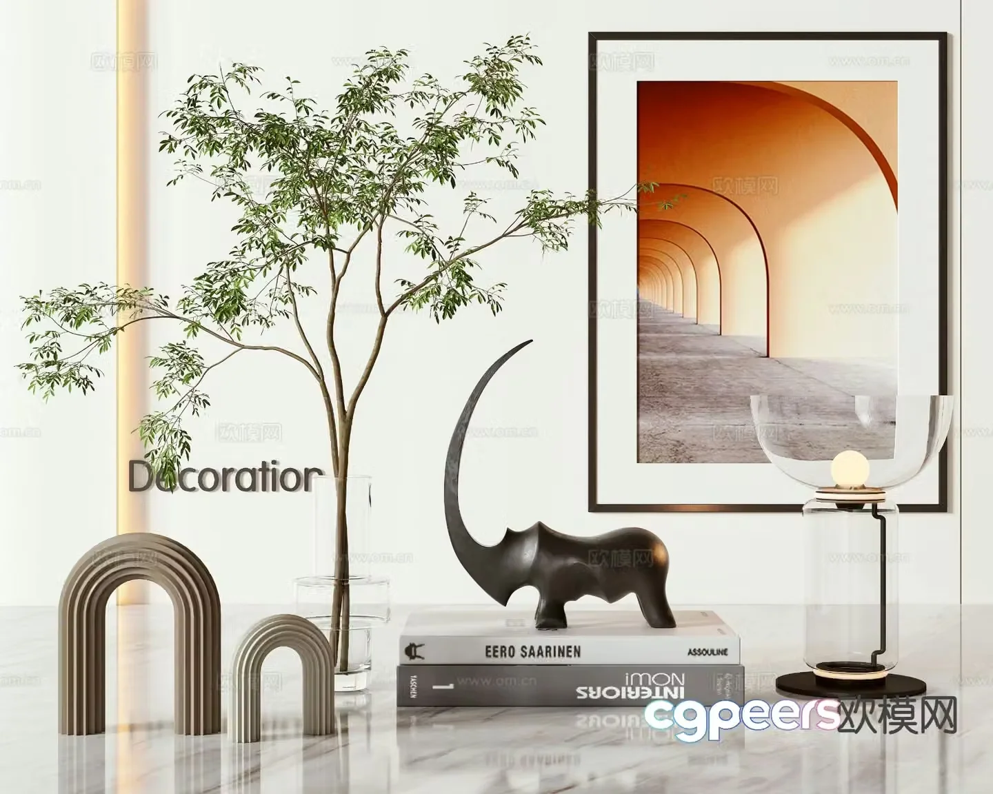 Modern jewelry ornaments photo frame book 3d model