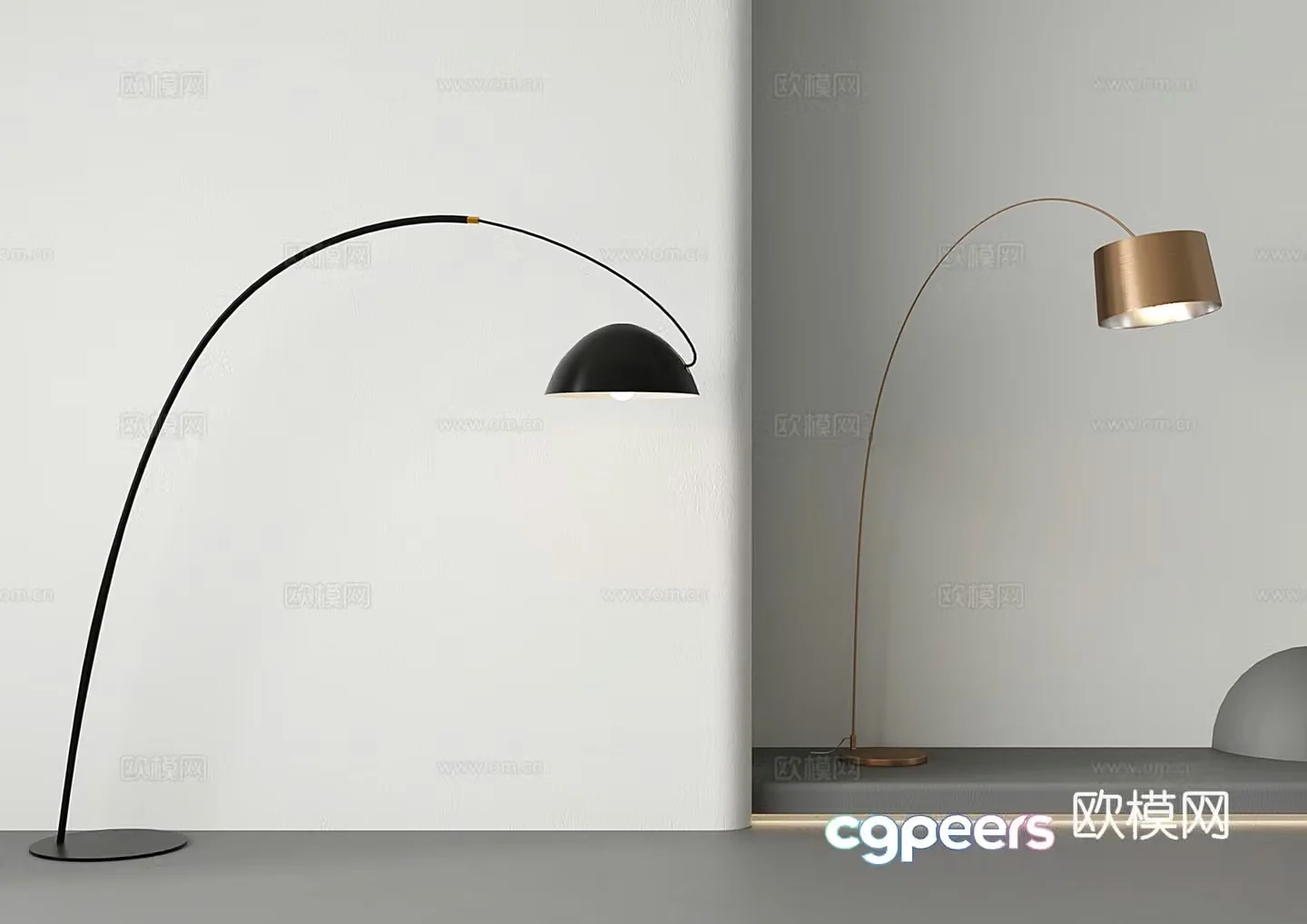Modern fishing lamp Floor-standing lamp Retractable living room lamp Advanced sense vertical lamp Metal 3D model