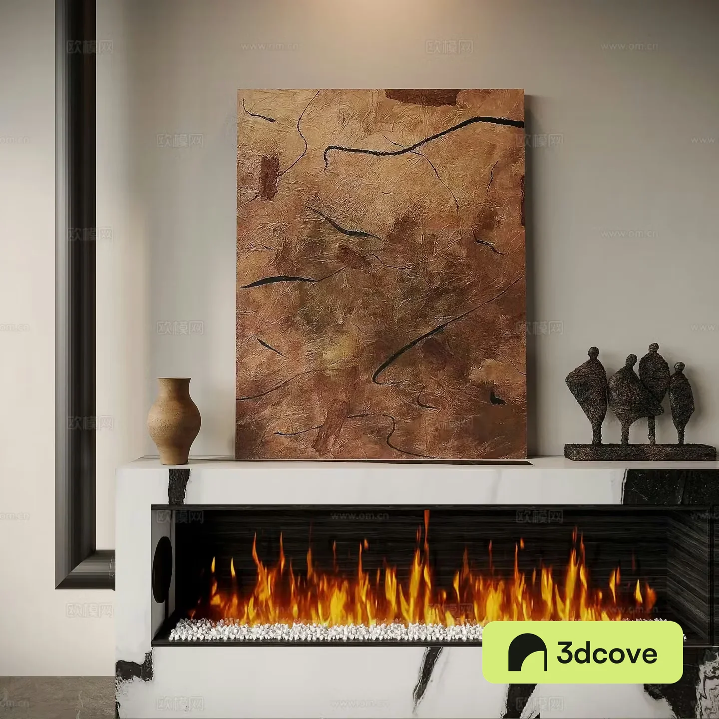 3D model of Wasabi Middle-style decorative painting