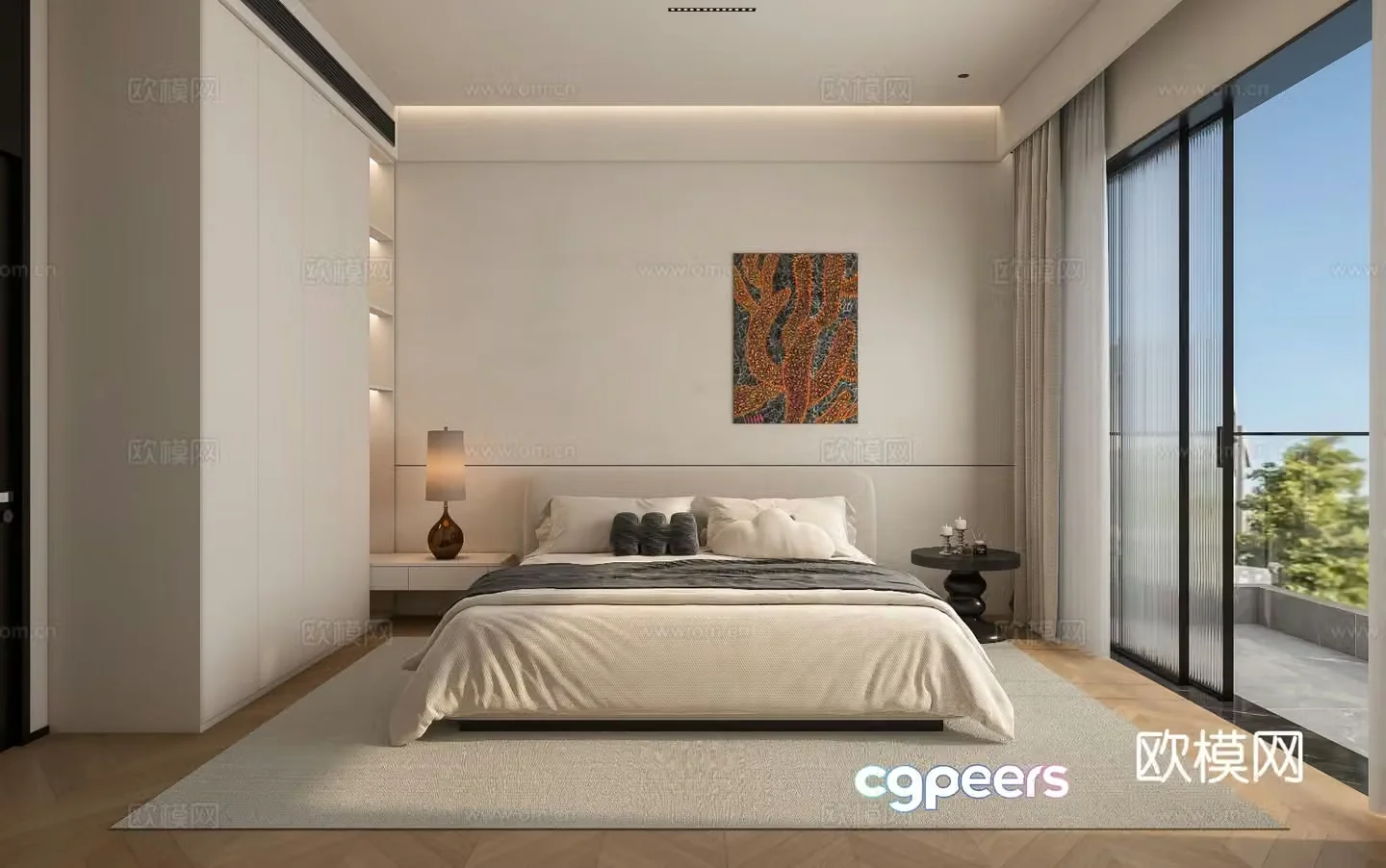 Modern bedroom master bedroom 3d model