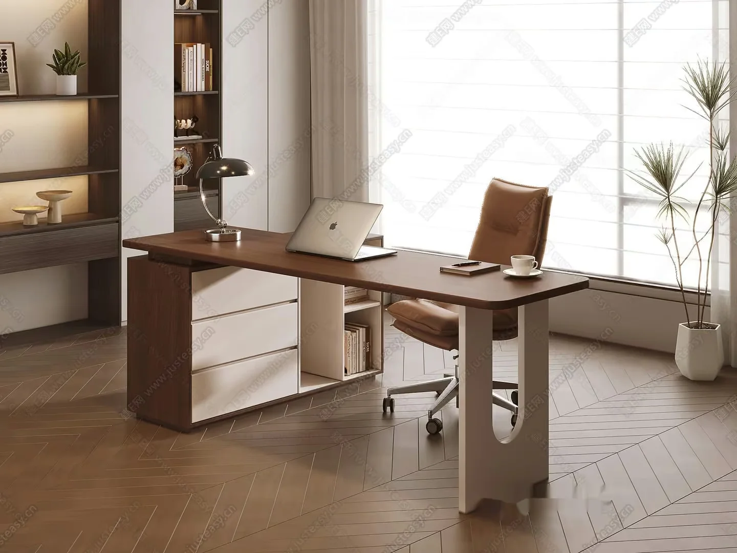 Modern Office Desk 3D Model – 17905 – VRAY Render