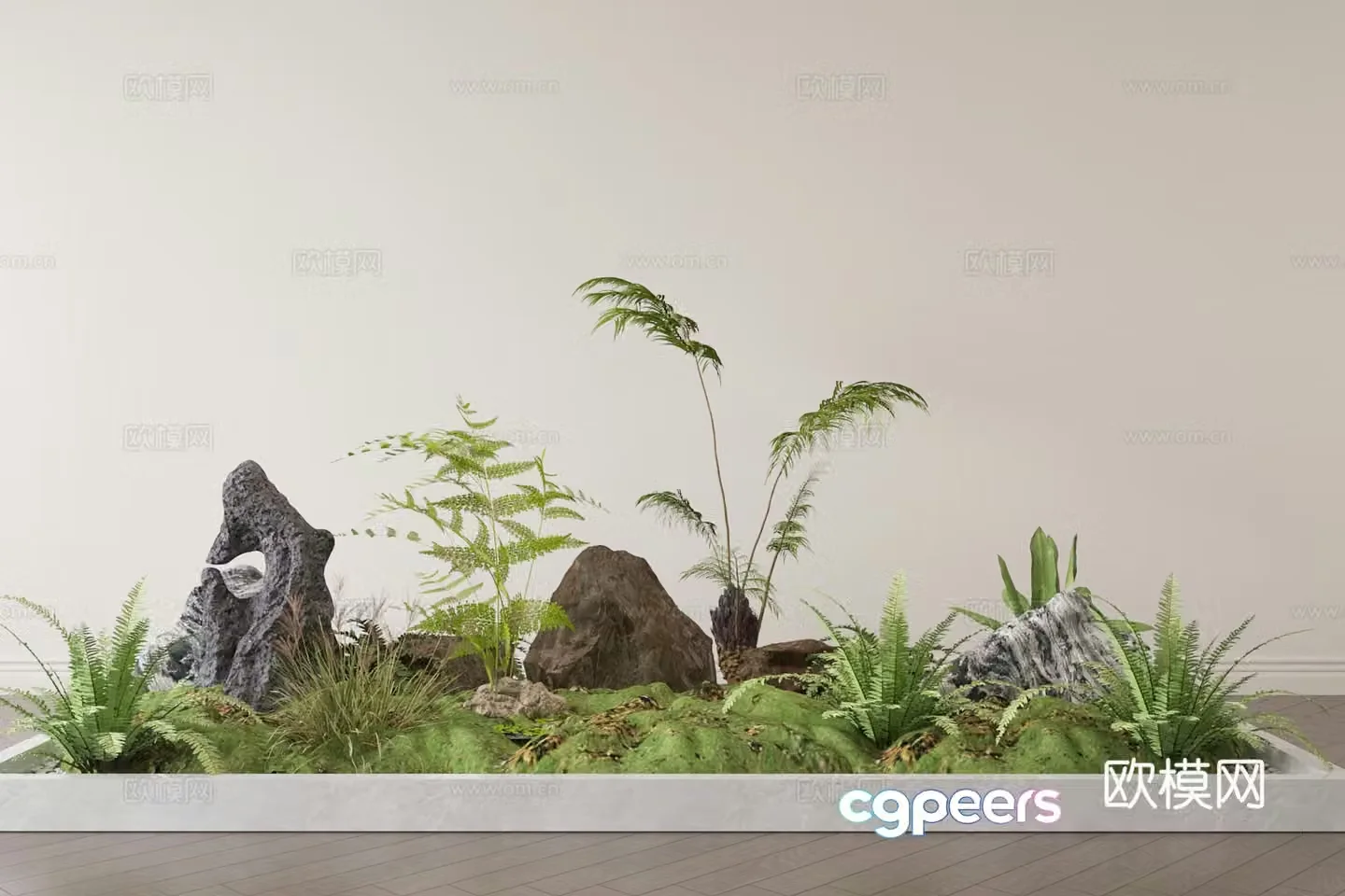 Modern plant landscape sketch 3d model