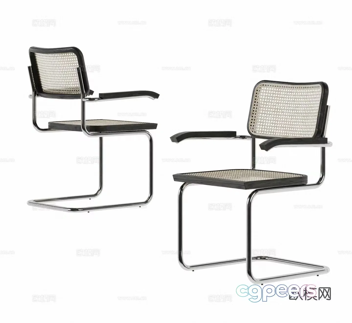 Modern rattan chair single chair 3d model