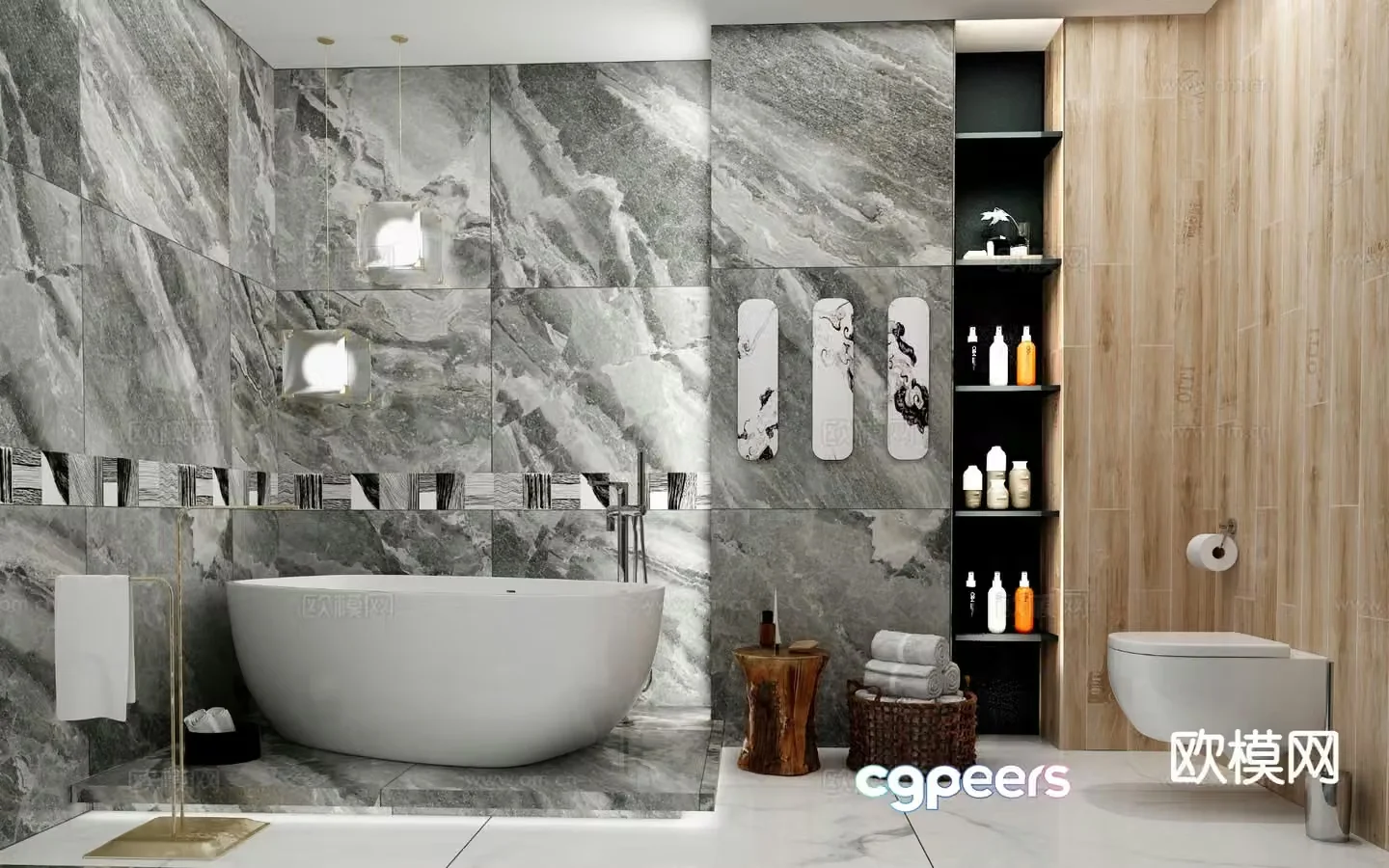 modern bathroom bathroom toilet 3d model
