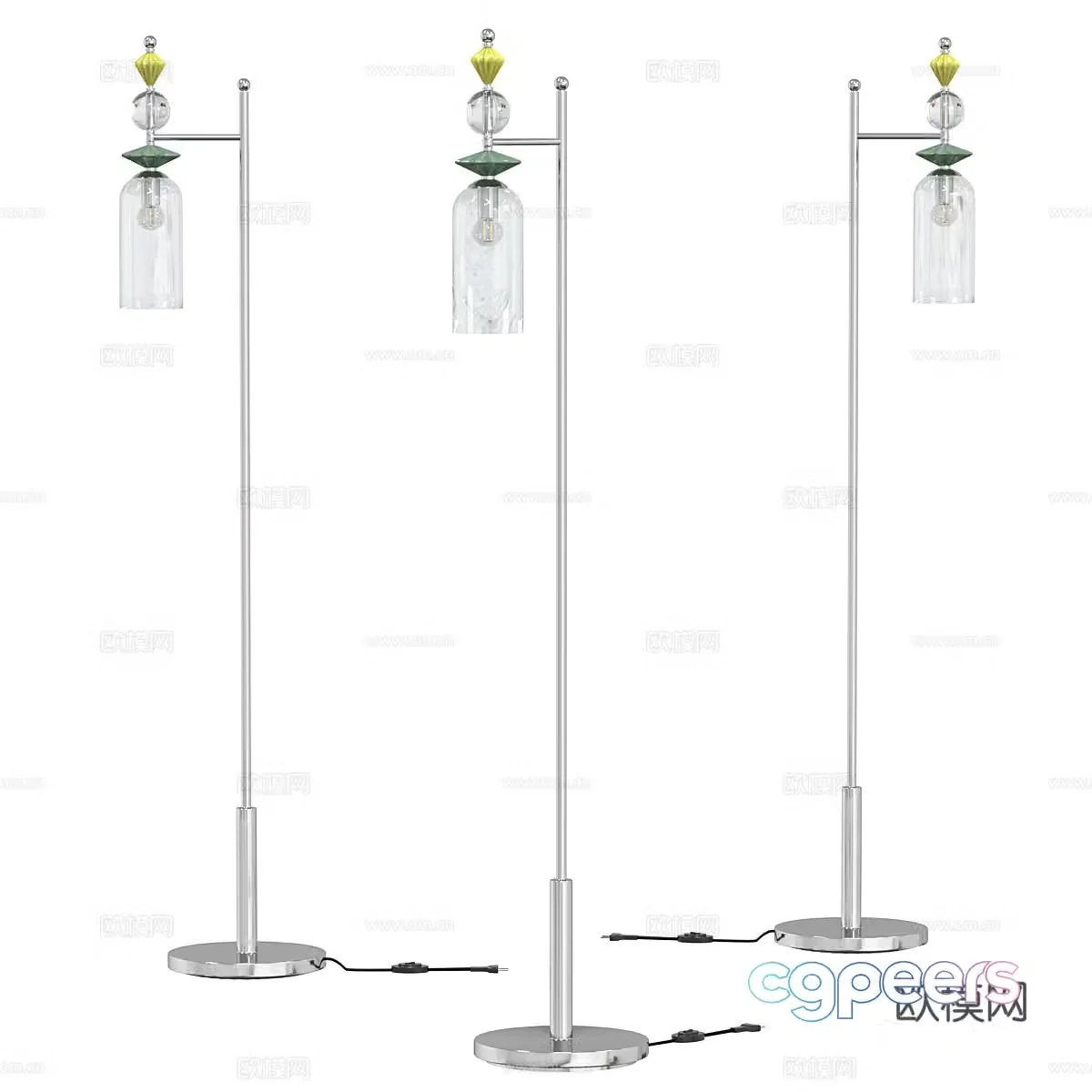 Modern glass floor lamp 3d model