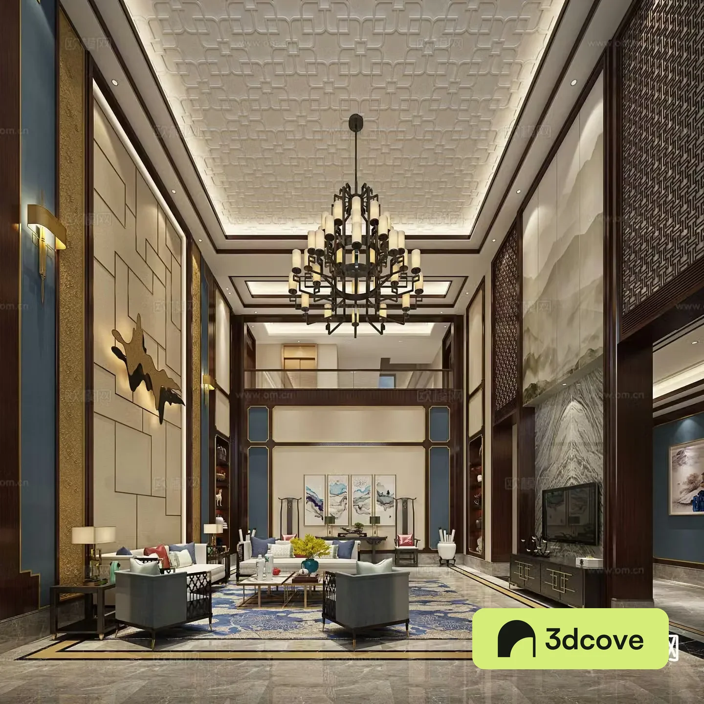 New Chinese style living room villa lobby
