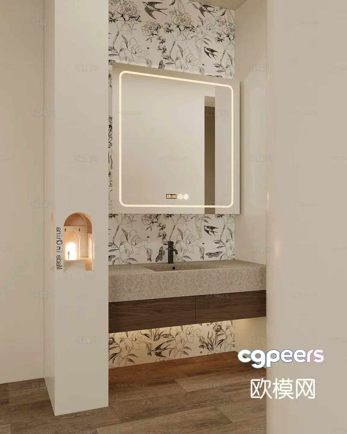 Modern bathroom dry area bathroom cabinet 3d model