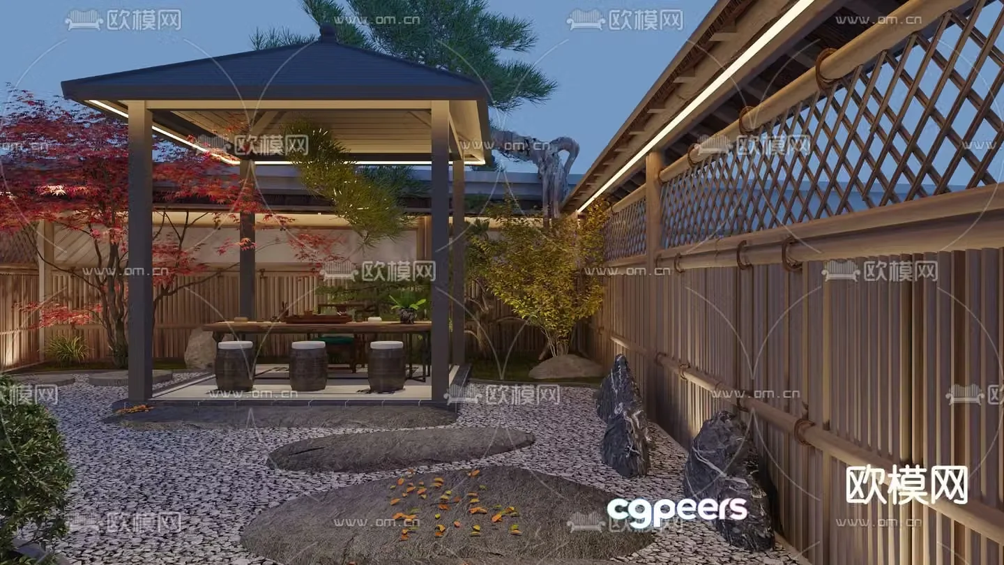 Courtyard landscape garden landscape 3d model