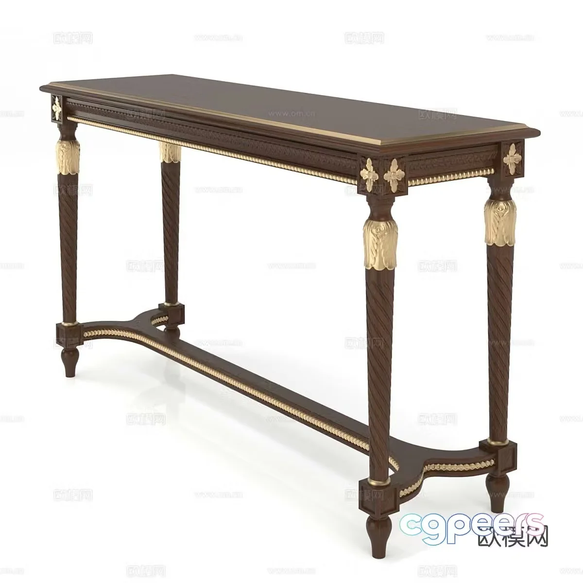 French style end view table 3D model