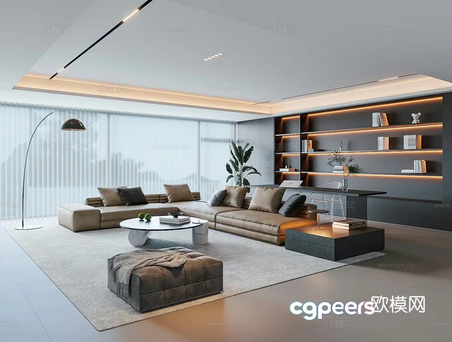 Modern Italian living room 3d model