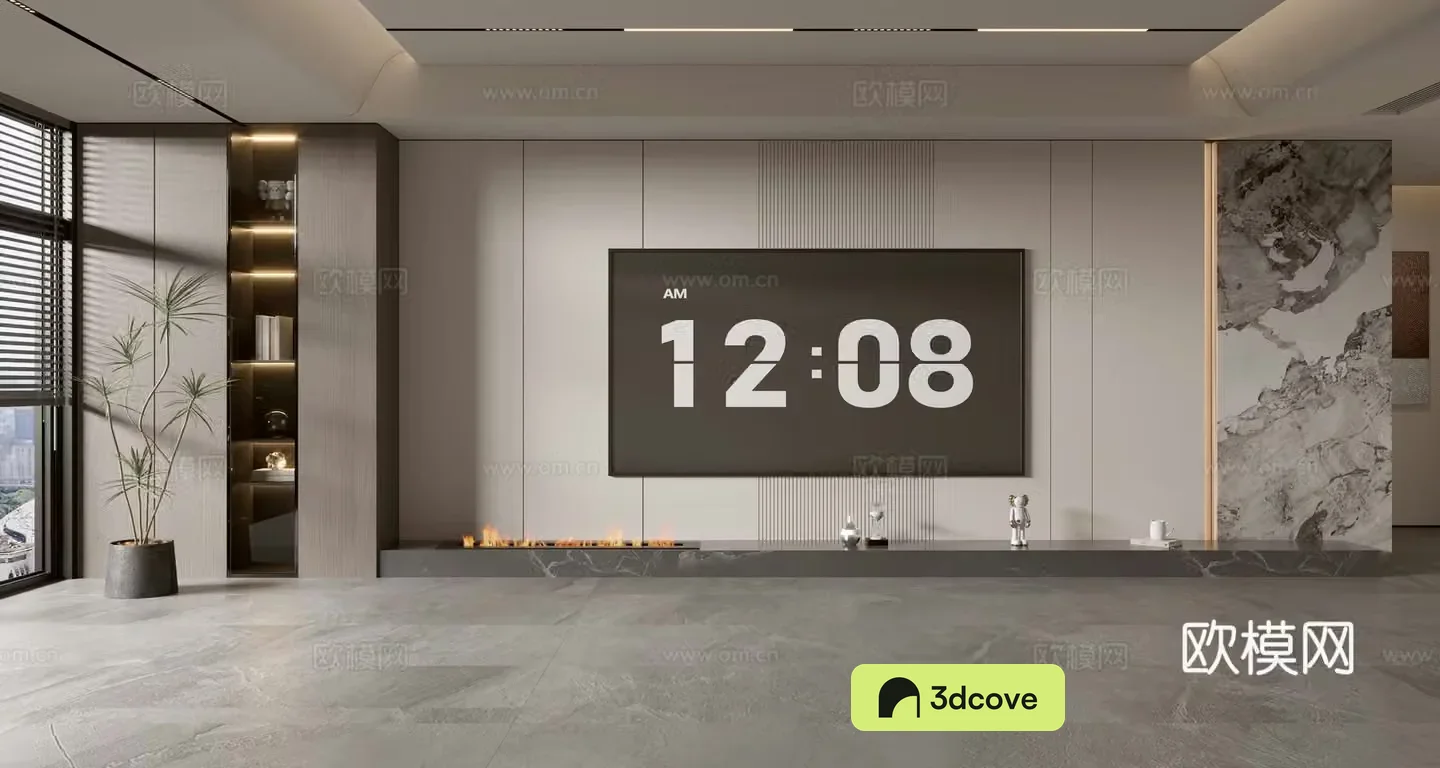 Modern TV background wall TV wall full wall TV cabinet