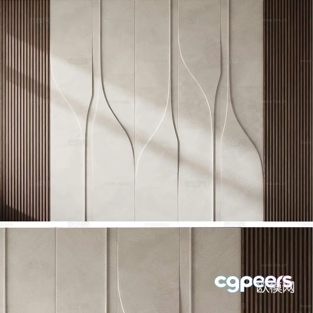 New Chinese style background wall 3d model
