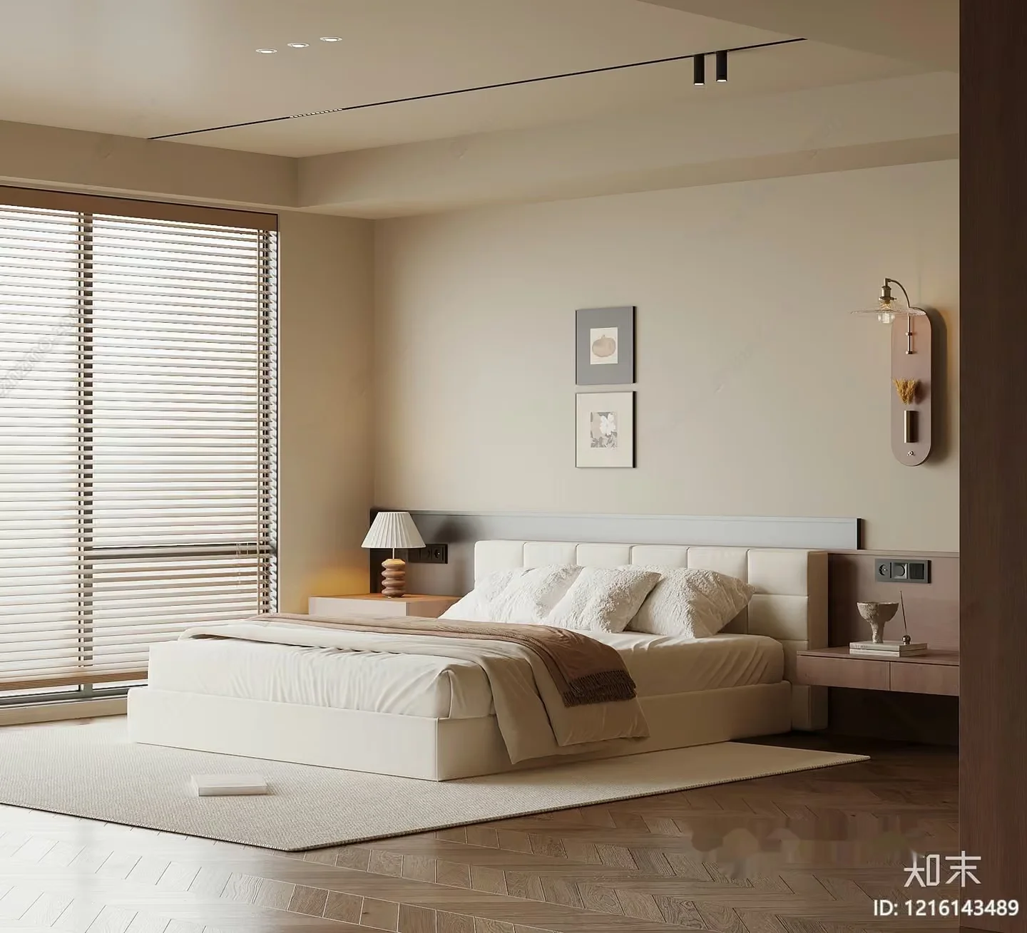 Modern Minimalist Bedroom 3D Model – 15523 – VRAY Render