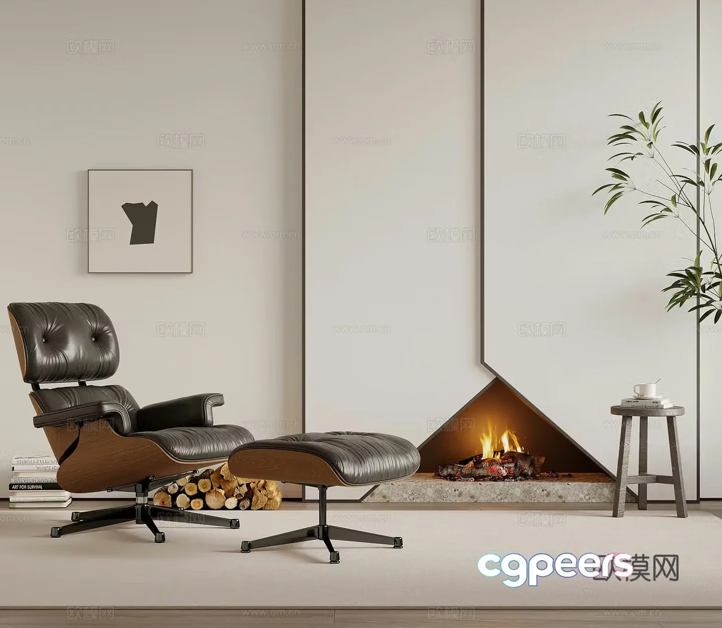 Modern casual lounge chair 3d model