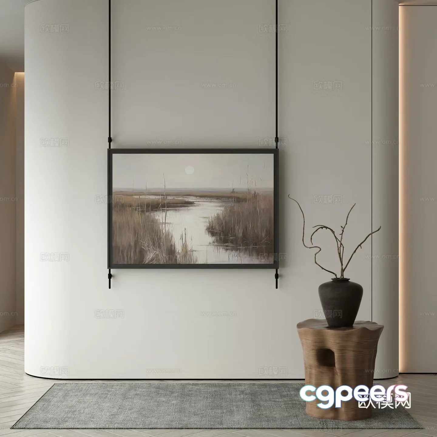 Modern Wasabi Hanging Painting Oil Painting 3D Model