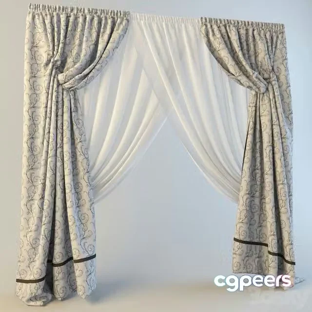 3ds Max Free – Classic style curtains double