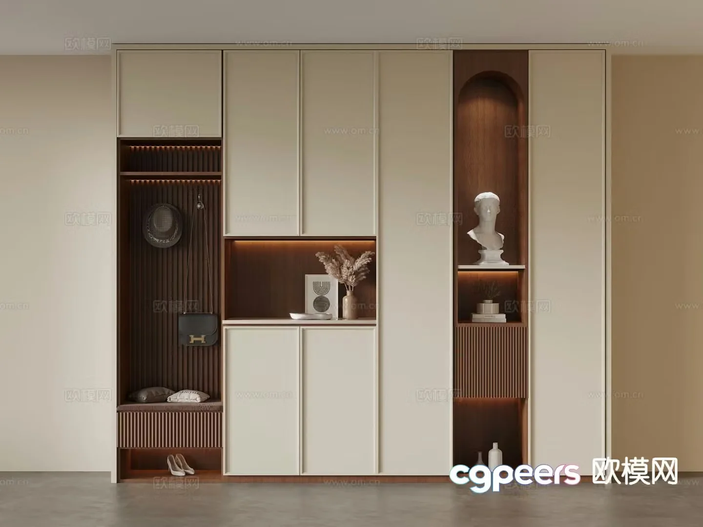 Medieval style shoe cabinet 3D model