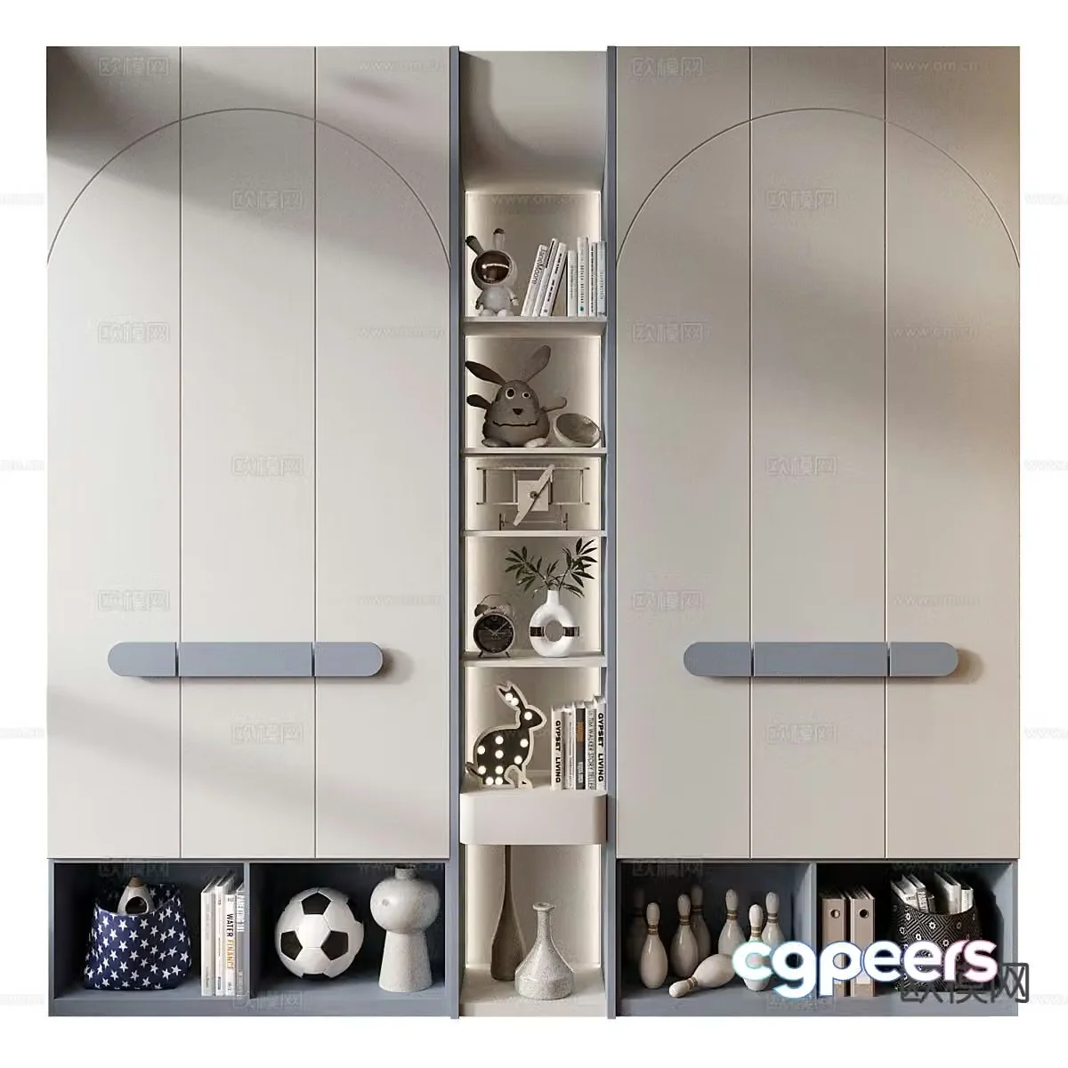 Modern children’s bookcase children’s wardrobe 3d model