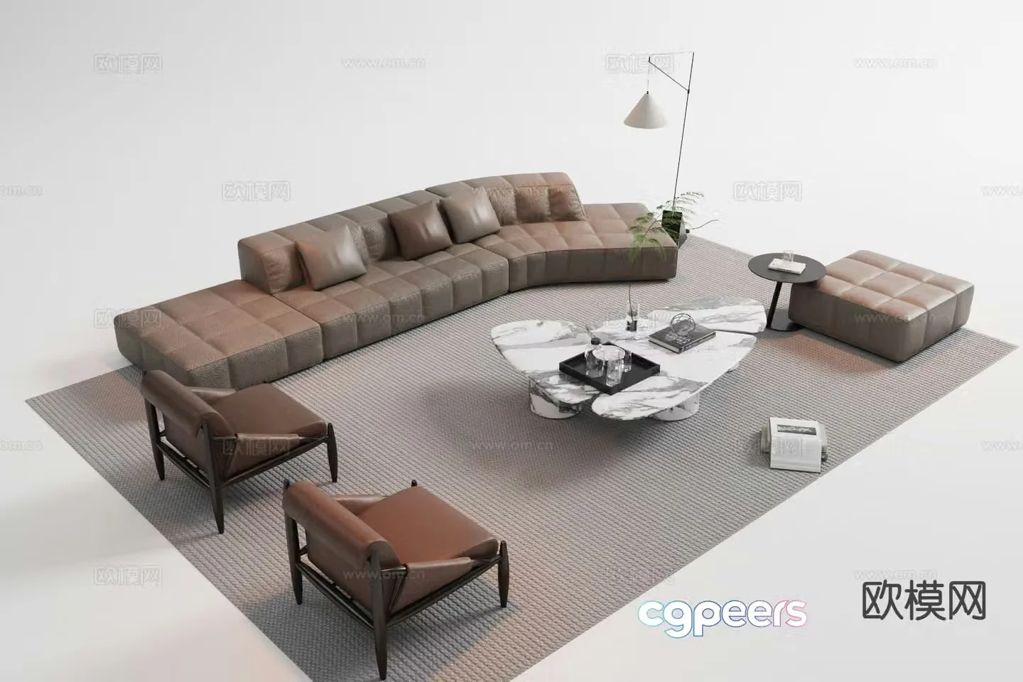 Italian sectional sofa 3d model