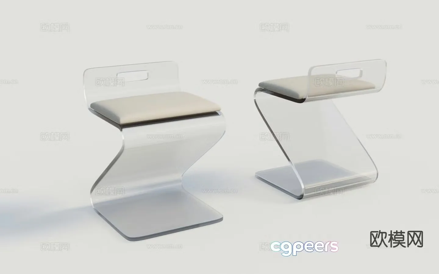 Acrylic chair leisure chair 3d model