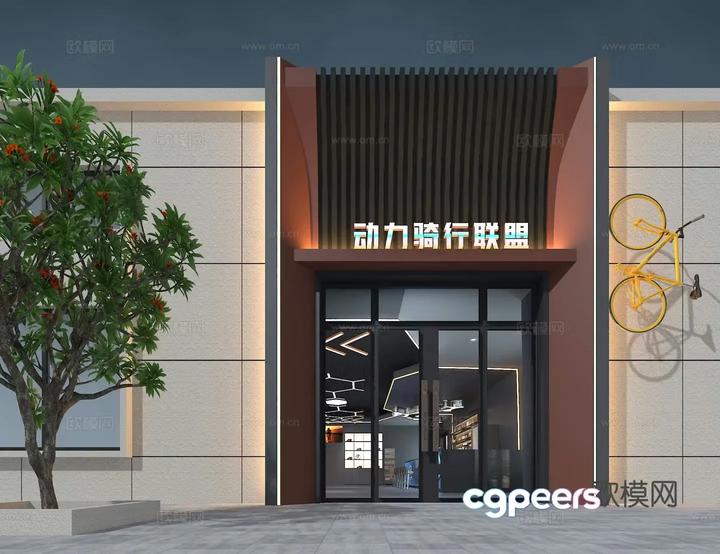 3D model of bicycle store door
