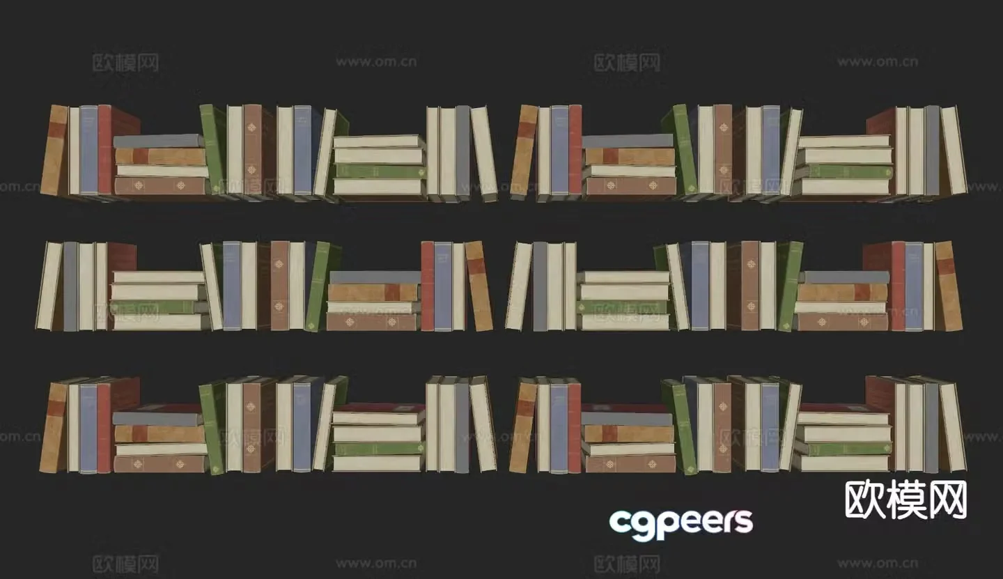 old books books book 3d model