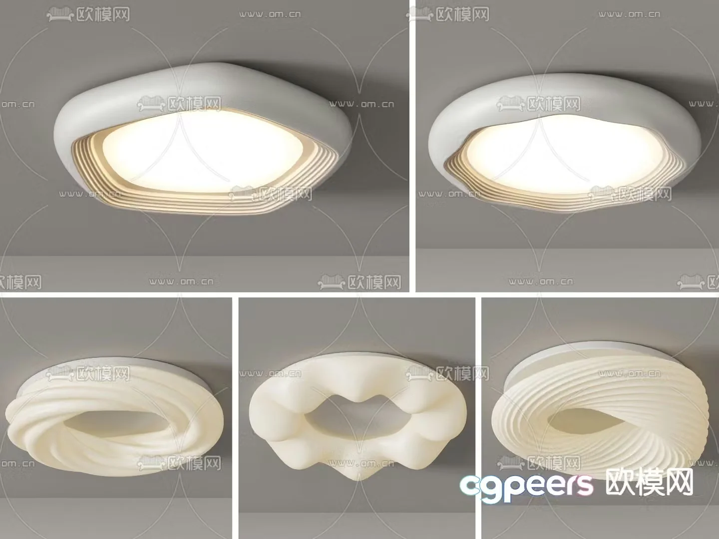 Cream style ceiling lamp 3d model