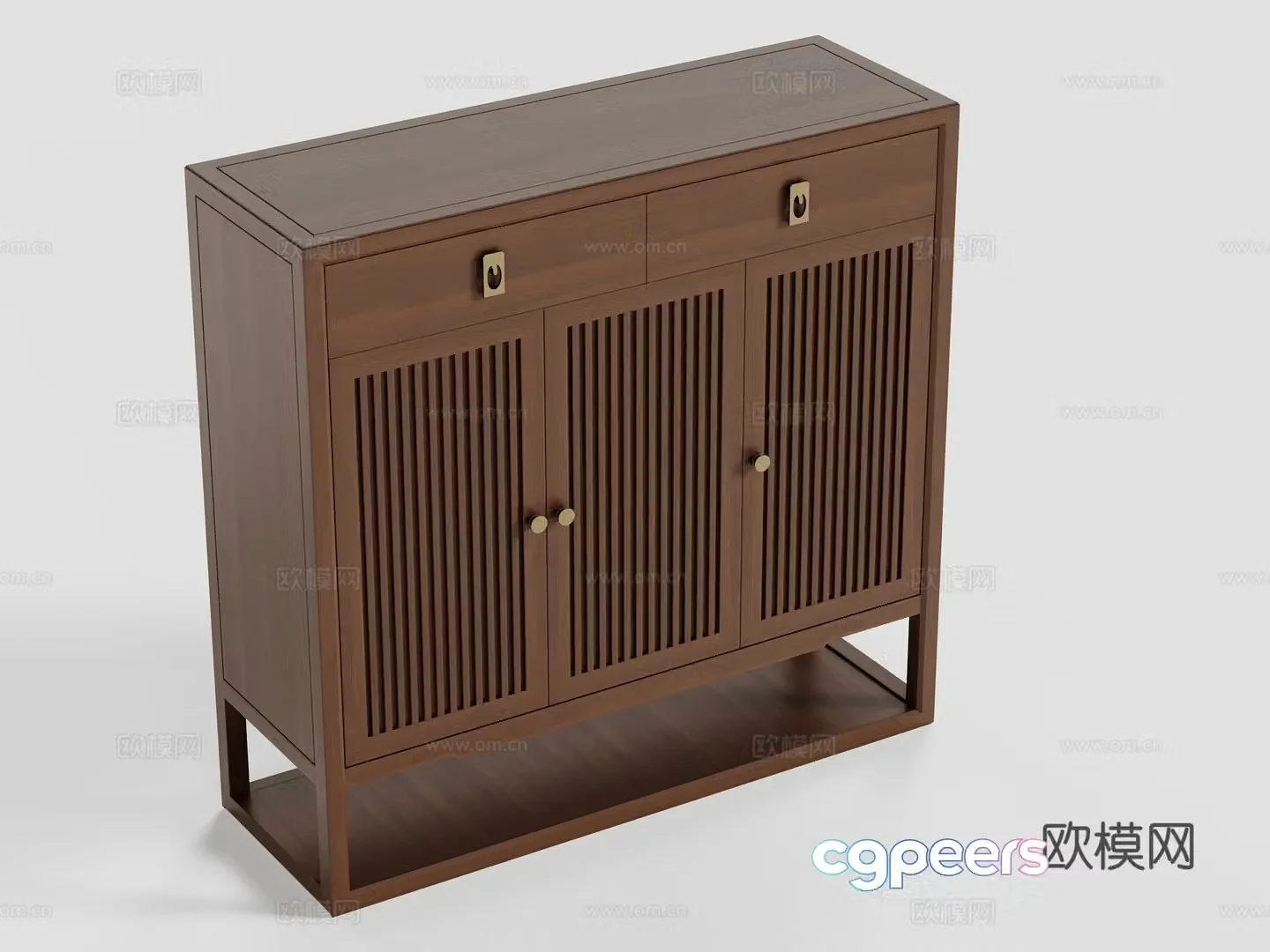 New Chinese style finished shoe cabinet low cabinet 3D model