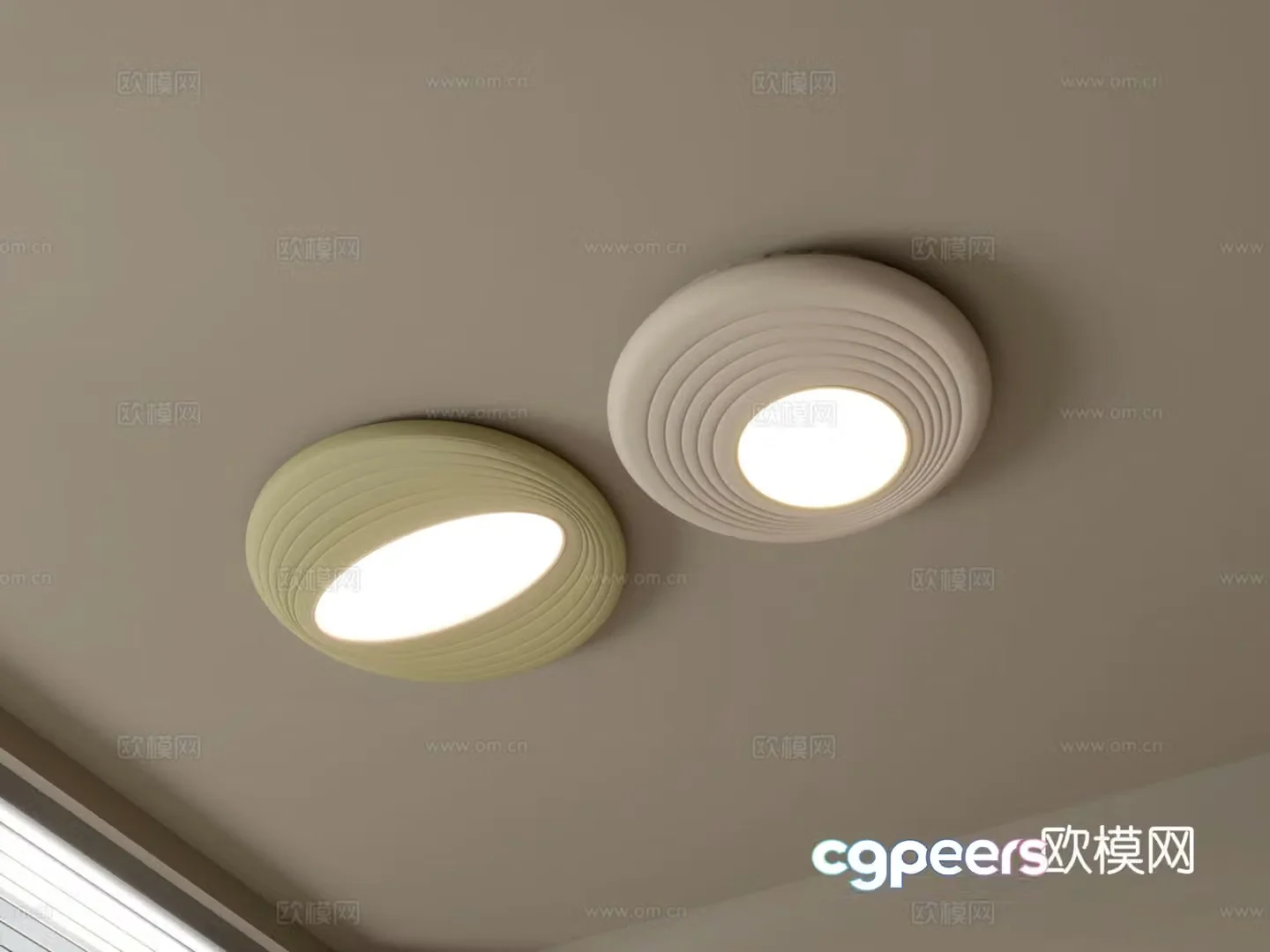 Geometric ceiling lamp bedroom lamp 3d model