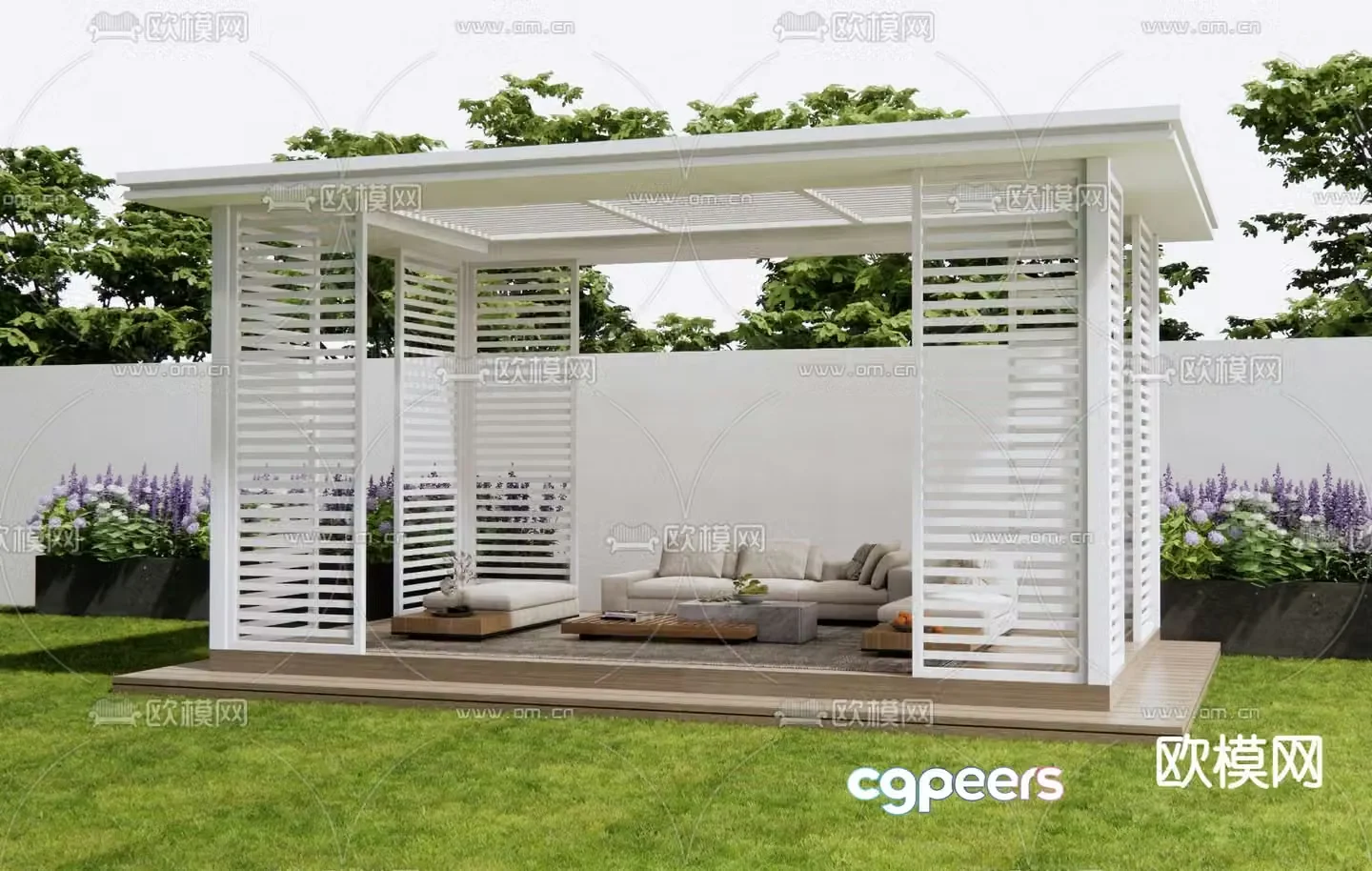 Garden trellis pavilion flower stand 3d model