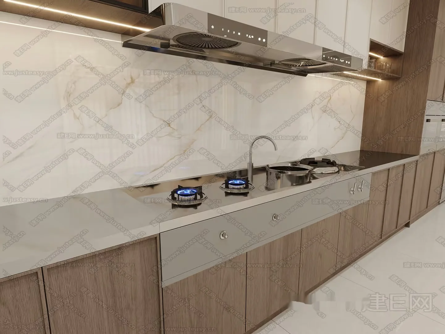 A Modern Kitchen 3D Model – 3046 – CORONA Render