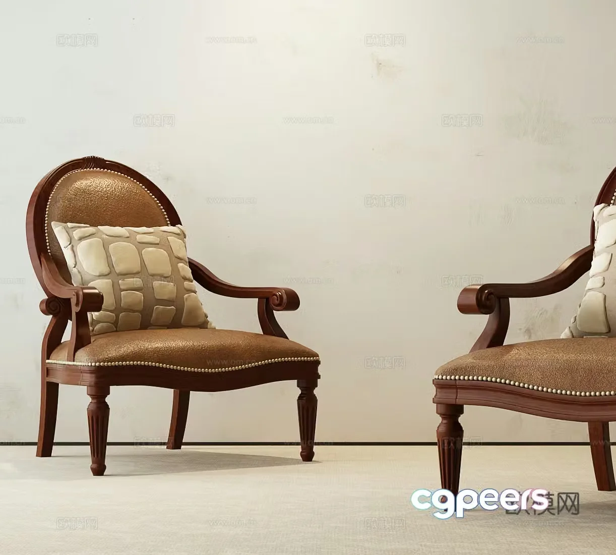 American casual chair 3d model