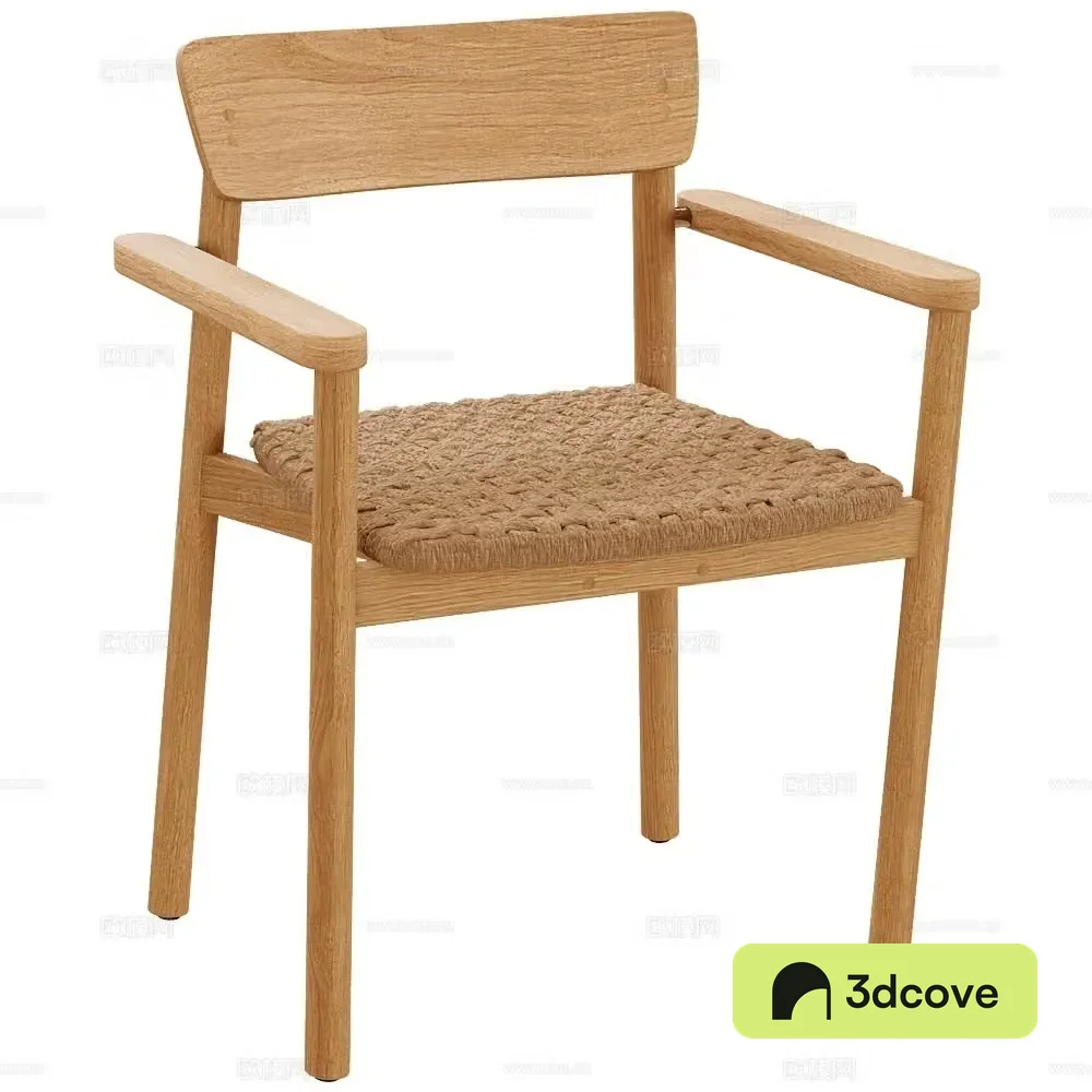 Traditional modern single chair Log dining chair Fabric dining chair Armchair