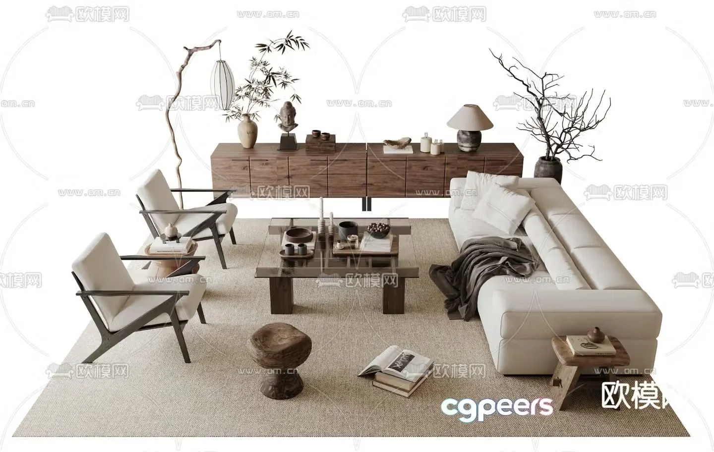 Medieval style sofa coffee table 3d model