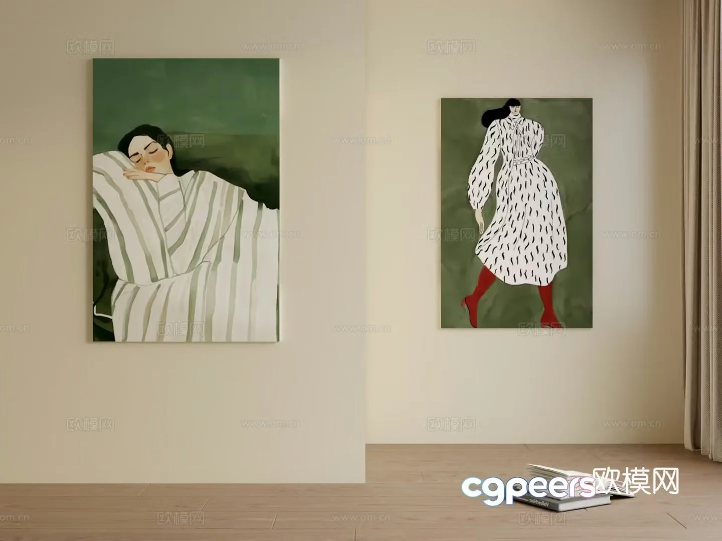 Nordic figure hanging painting 3d model