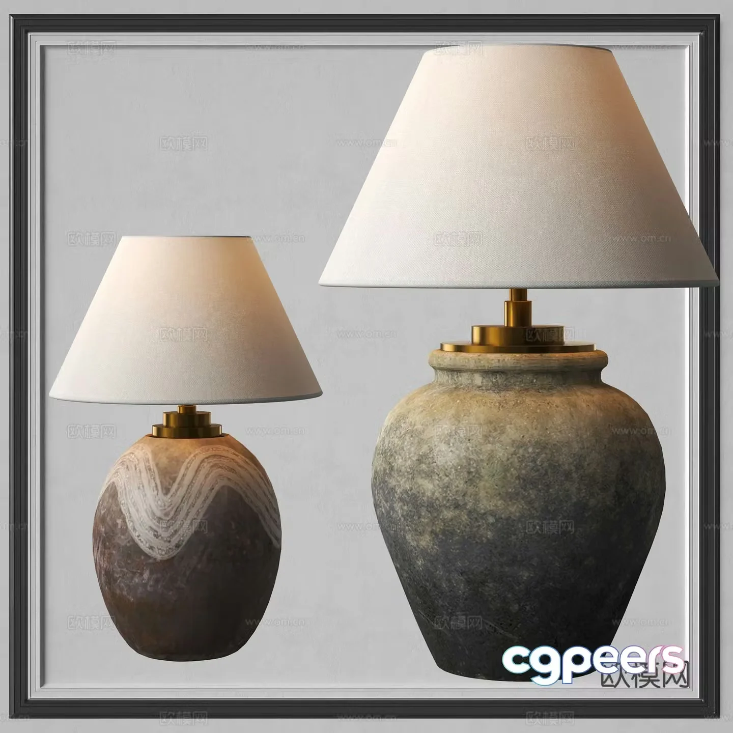 Wabi Sabi table lamp bedroom table lamp 3d model