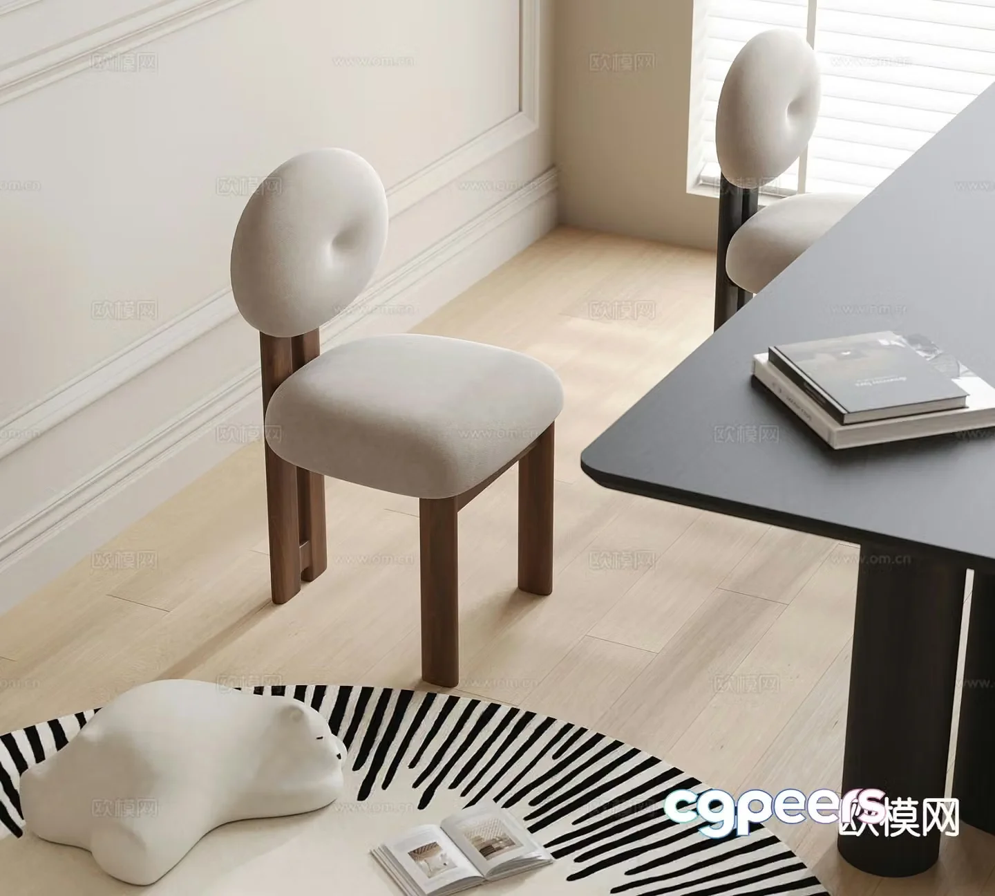 Modern chair dining chair 3d model