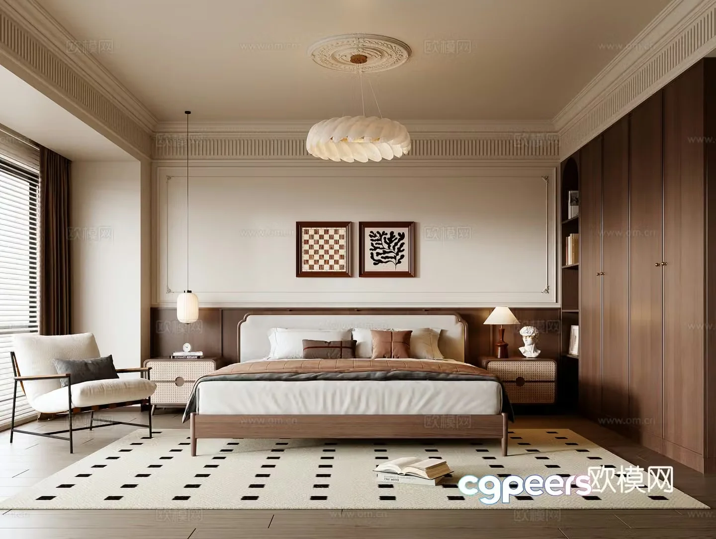 Medieval style bedroom master bedroom 3d model