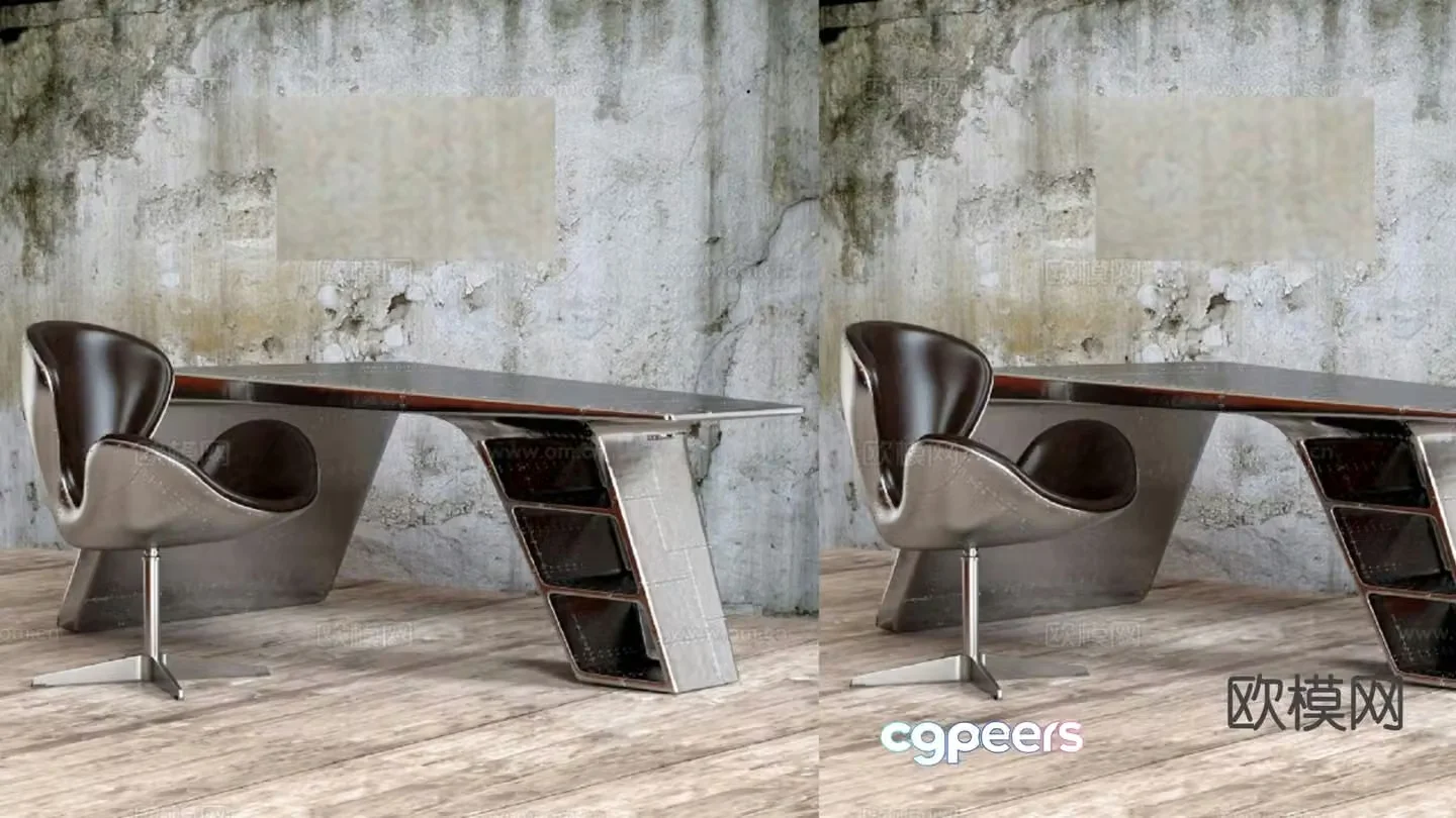European style executive desk 3D model