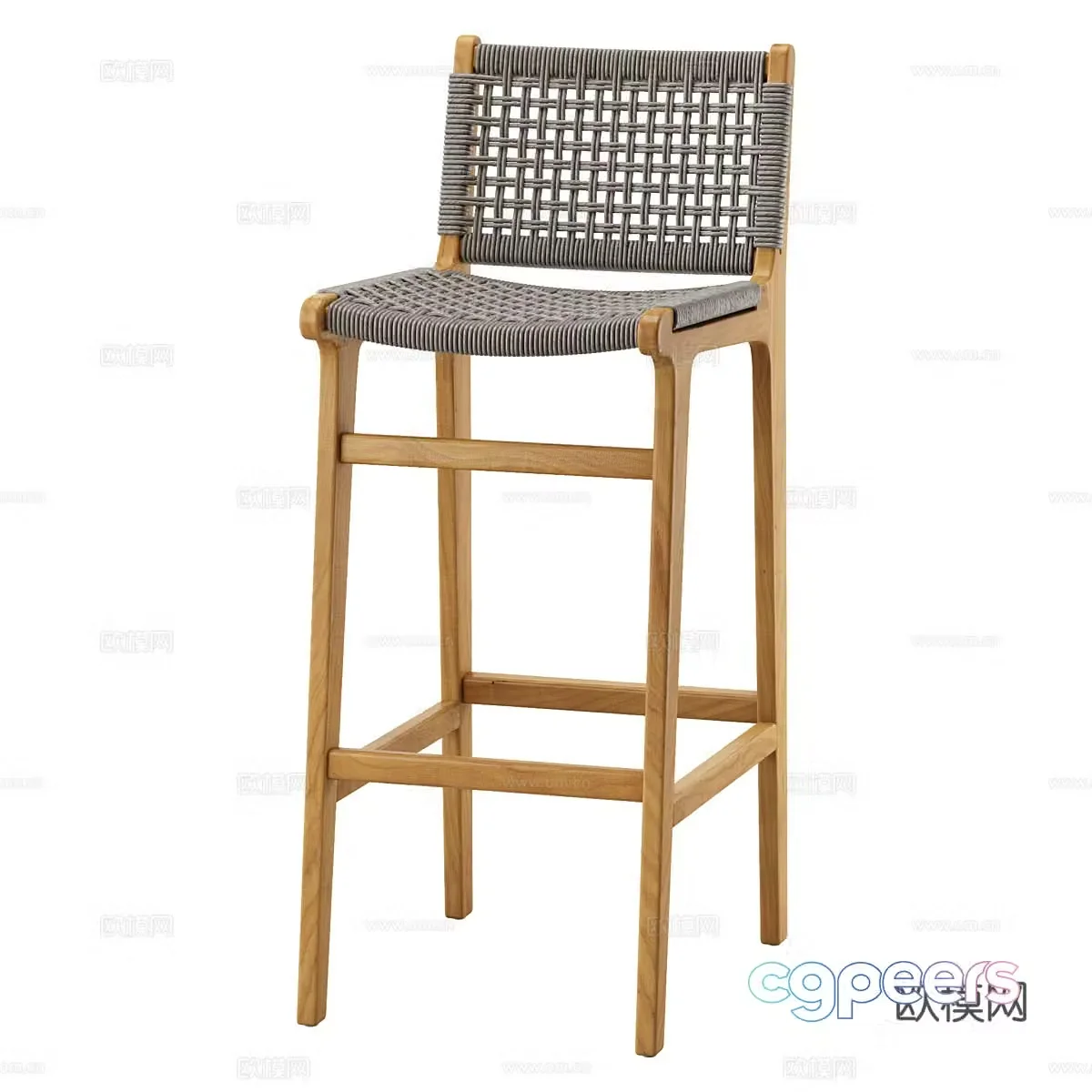 Nordic simple bar counter bar stool simple bar stool casual bar stool 3D model
